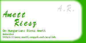 anett riesz business card